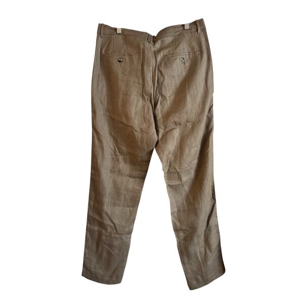 NWT Mango MNG Men’s 100% Linen Pants Slim Fit Trousers Size 32 Brown Pockets - Picture 4 of 6